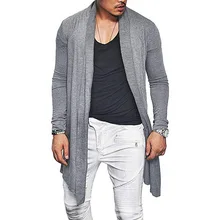 YJSFG Домашний Мужской свитер вязаный кардиган с v-образным вырезом и длинным рукавом мужской однотонный Приталенный кардиган свитера мужские пальто