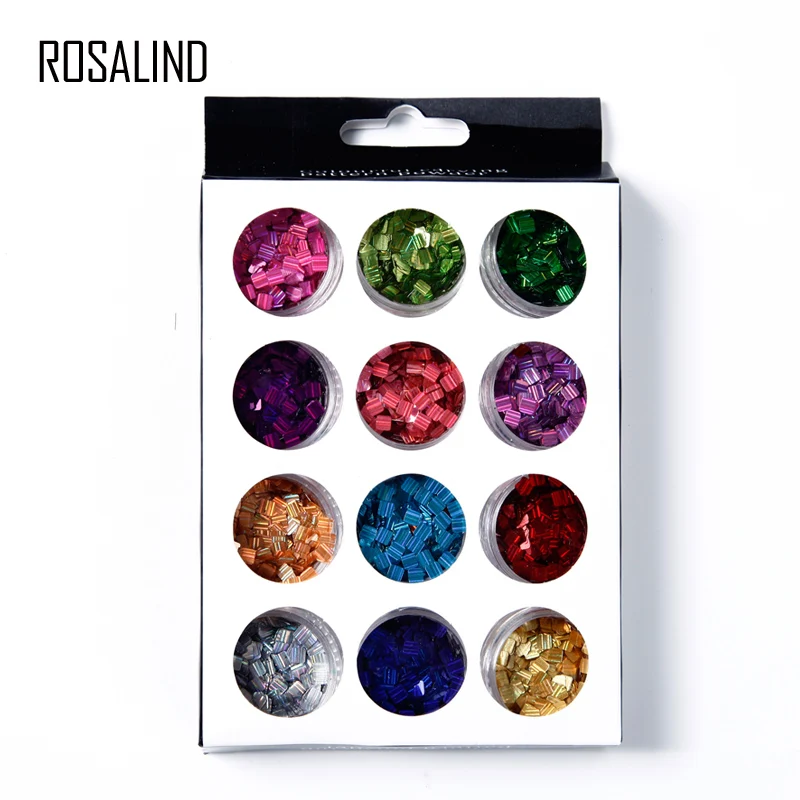 ROSALIND 3D Nail Art Красочные Стразы 12 цветов украшения для ногтей 3D маникюрные колеса для DIY ногтей красота - Цвет: N5138