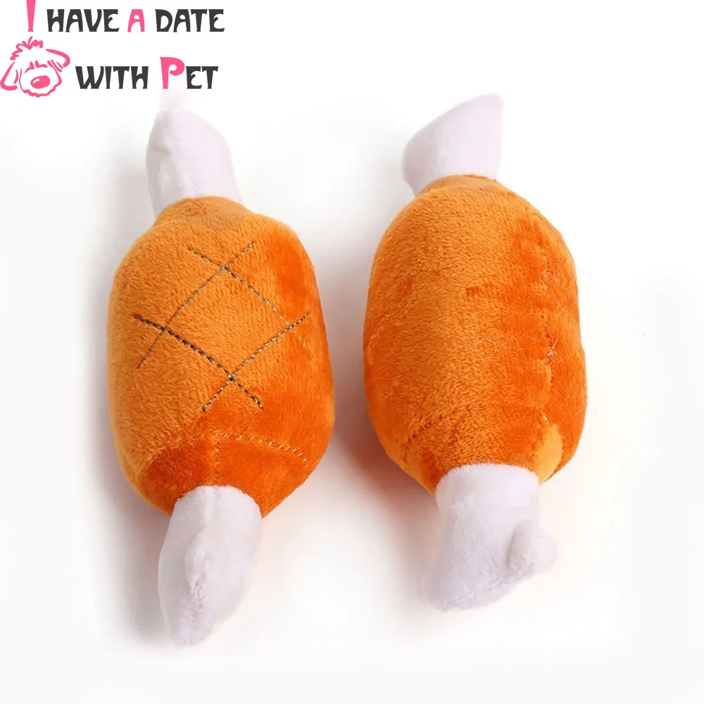 

Interactive Dog Accessories puppy Game Toys Plush Double Bone Chicken Leg squeaky Voice Toys Chew Clean Teeth Toy Pet supplies