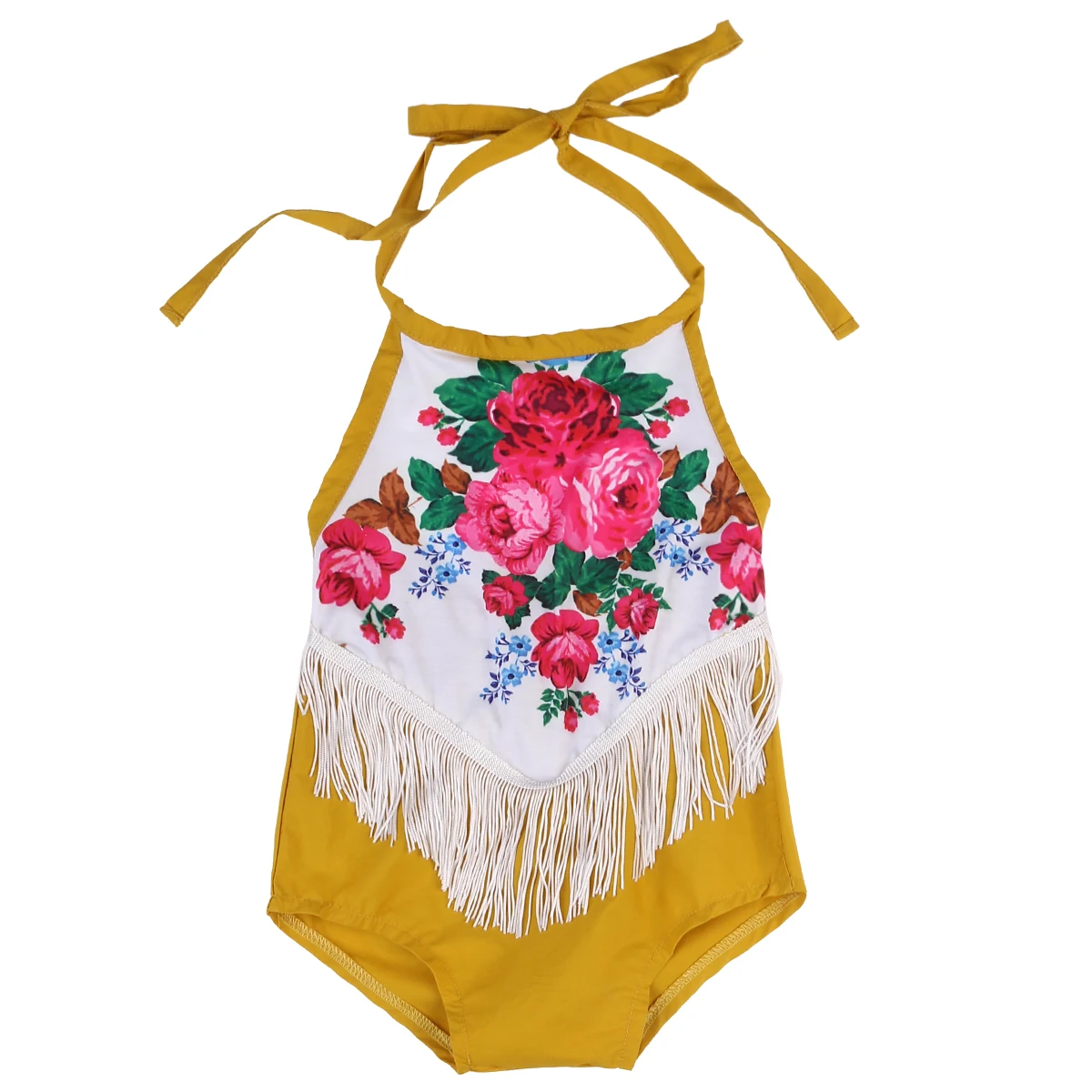 

Flower Tassel baby girl Romper sleeveless belt Jumpsuit Outfits 0-24M Summer baby girl Clothes