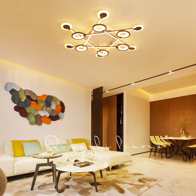 

New Arrival Black Finish Modern Led Chandelier For Living Room Master Room Bedroom Fixtures AC85-265V Chandelier Fixture