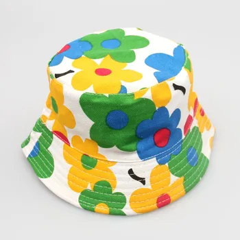 

Toddler Baby Kids Boys Girls Floral Pattern Bucket Hats Sun Helmet Cap Baby Soft Cotton Summer Infant Newborn Bucket Sun Hat