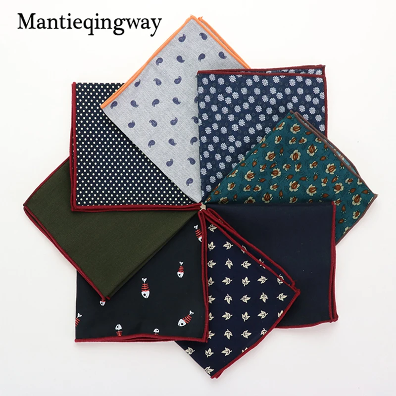 Mantieqingway модное печатное карманное полотенце мужские костюмы хлопок цветочный