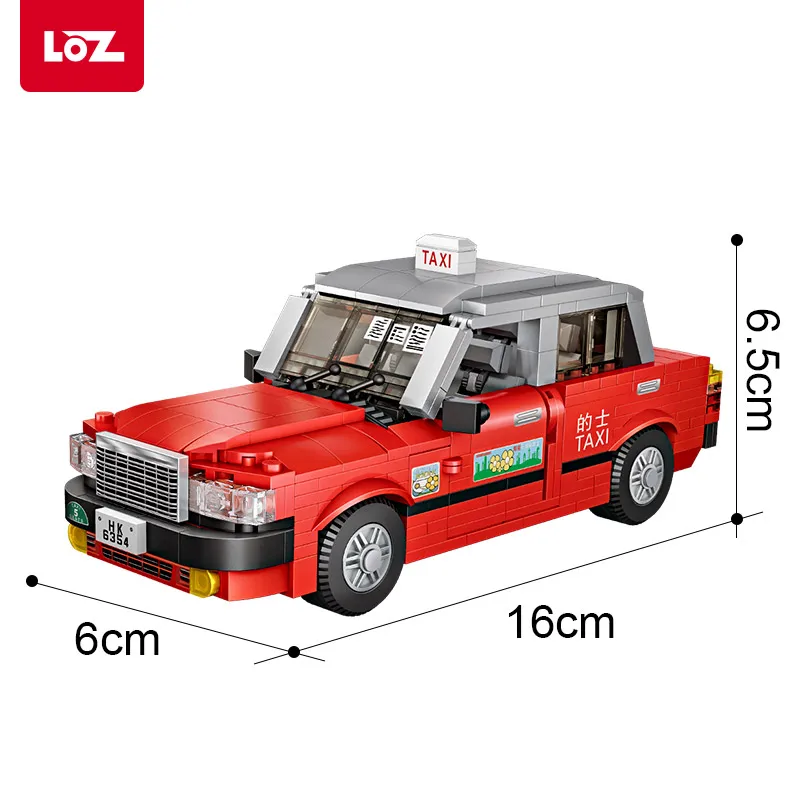 LOZ маленькие частицы прописанные Мини Строительные блоки Гонконг такси модель такси мини моделирование креативный подарок для детей