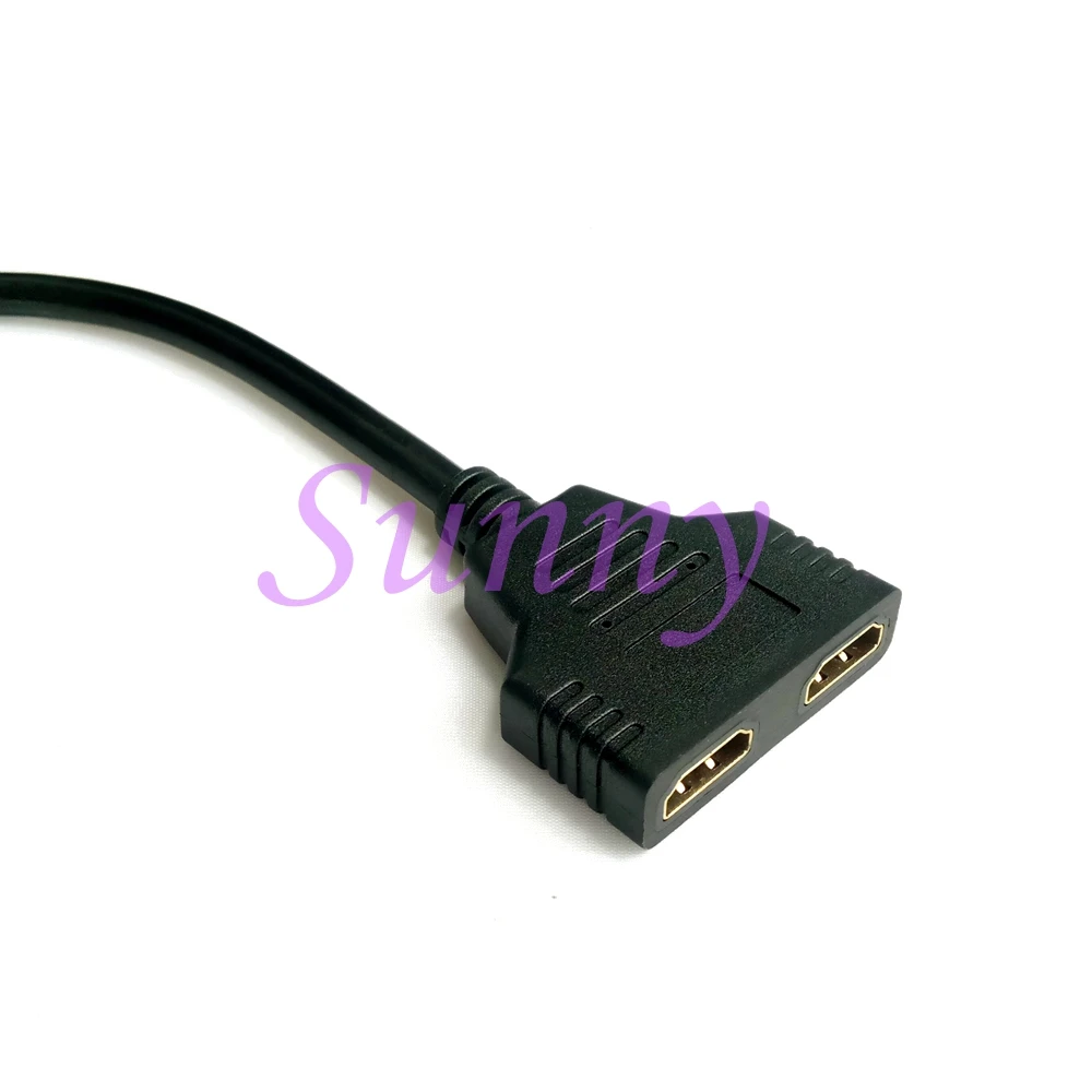 Позолоченный адаптер DVI 24 + 1 штекер на 2 * HDMI 19 Pin гнездовой разветвитель Кабель