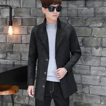 

New Fashion Autumn Stand collar trench coat men slim Fit Casual trenchcoat male camouflage long jackets Single Breasted M-5XL