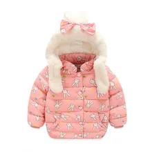 Russia Winter Girls Clothes 2016 Children’s Outerwear Kids Hooded Down Jacket Cotton-padded Clothes Girls Overcoat