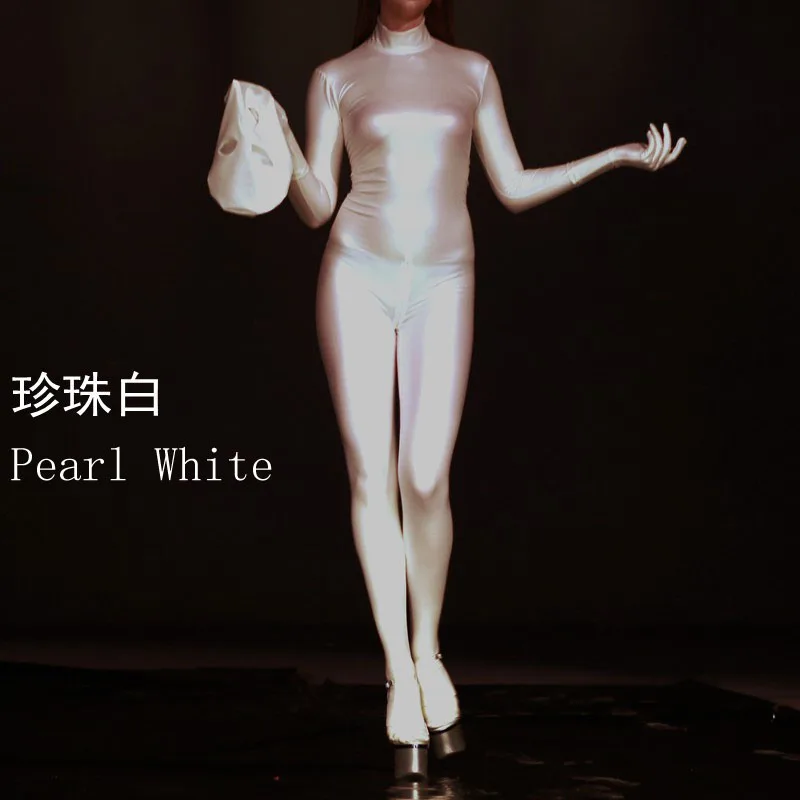 Latex Bodysuit High Elastic Long Sleeve Jumpsuit Women Turtleneck Shaping Bodyusit Open Crotch Rompers Pantyhose With Glove Mask Latex Bodysuit High Elastic Long Sleeve Jumpsuit Women Turtleneck Shaping Bodyusit Open Crotch Rompers Pantyhose With Glove Mask