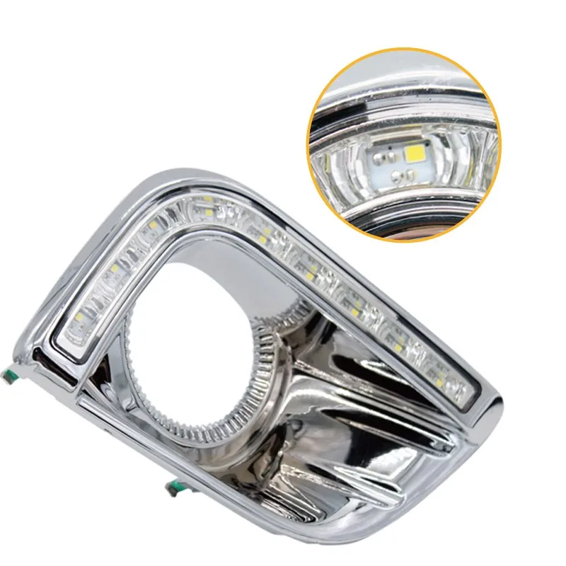 

12v CAR LED DRL Daytime Running Light with fog lamp hole for Toyota Prado FJ150 LC150 2010 2011 2012 2013 Land Cruiser 2700/4000