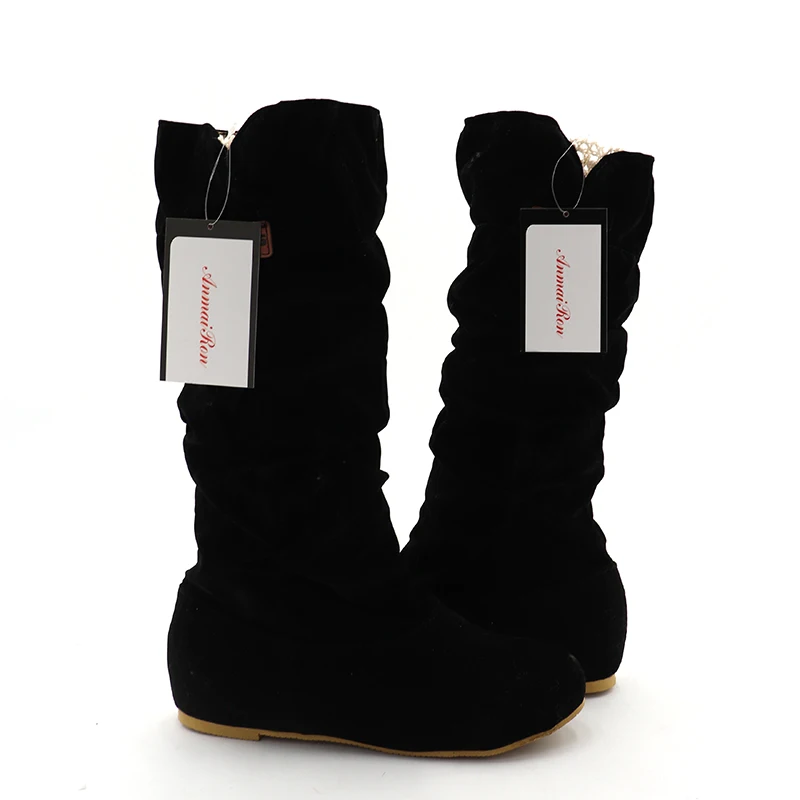 ANMAIRON/Size34-43; новые женские зимние сапоги на плоской подошве с круглым носком; модные зимние сапоги До Колена Для Женщин; Повседневная обувь; красивые сапоги на платформе