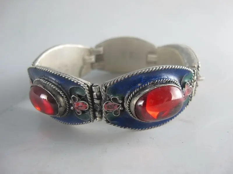 

china collectibles Cloisonne Gorgeous intricate Mosaic Bracelet ^^@^18K GP SHIPPING 5.25