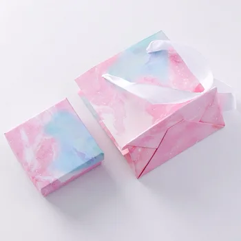 

imixlot Simple Earrings Ring Box White Pink Paper Jewelry Gift Jewellery Organizer Packaging Storage Bags