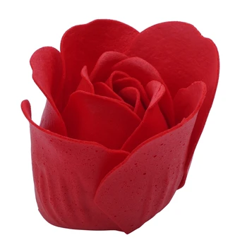 

6 Pcs Red Scented Bath Soap Rose Petal in Heart Box