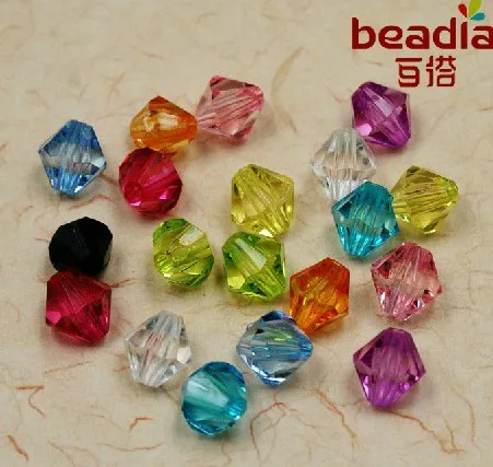 

4mm 6mm choose DIY random mixed Rondelle Bicone Loose Spacer Round Acrylic Beads Faceted Bead for Jewelry Making Free Shipping