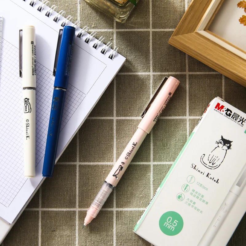 

Office & School Pen 0.5mm black blue red ink gel pen High capacity of ink high quality writing stationery 3pcs/lot