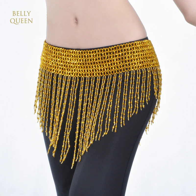 

New Style Handmade Beaded Hip Scarf Belly Dance Waist Band Golden Silver Gypsy Tribal Belt Belly Dance Costume Waist Chain