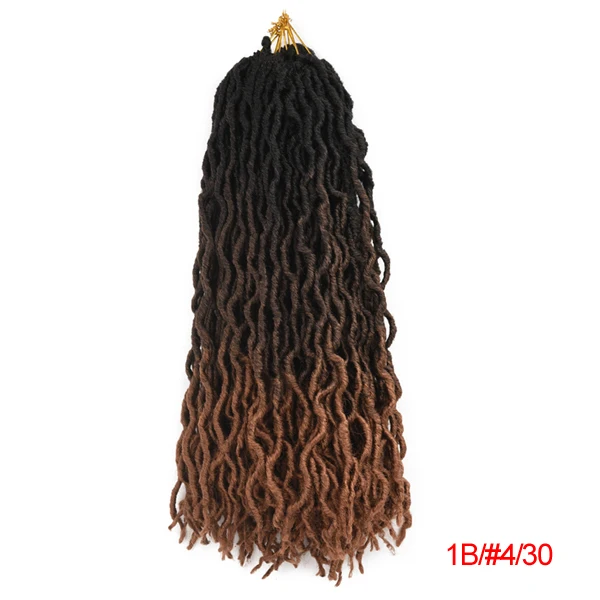 TOMO Bohemian Faux locs вьющийся кроше плетение волос 24 пряди вязание крючком наращивание волос 18 дюймов Синтетические волосы Омбре косы - Цвет: T1B/30