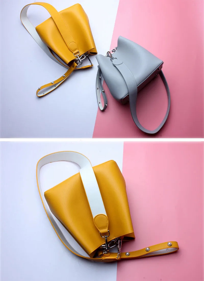 Шикарная популярная Летняя женская сумка-мешок, натуральная кожа, женская сумка на плечо, высокое качество, женская сумка