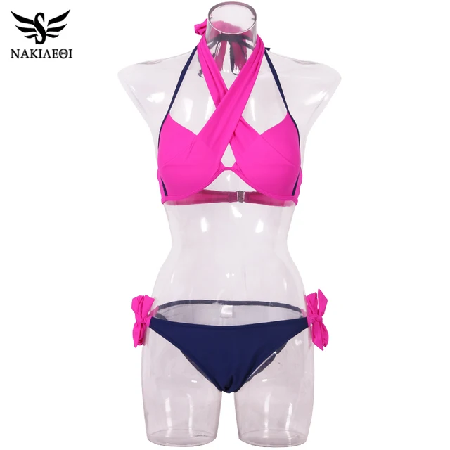 NAKIAEOI 2018 Seksowny bikini kobiety strój kąpielowy push up stroje kąpielowe Criss Cross Bandage Halter bikini Set Beach strój kąpielowy pływać nosić XXL tanie i dobre opinie Bikinis Set Nylon spandex Jednolity patchwork druk Wire Free 180073 Niska talia Pasuje do rozmiaru Weź swój normalny rozmiar NAKIAEOI 2018 Seksowny bikini kobiety strój kąpielowy push up stroje kąpielowe Criss Cross Bandage Halter bikini Set Beach strój kąpielowy pływać nosić XXL tanie i dobre opinie Bikinis Set Nylon spandex Jednolity patchwork druk Wire Free 180073 Niska talia Pasuje do rozmiaru Weź swój normalny rozmiar