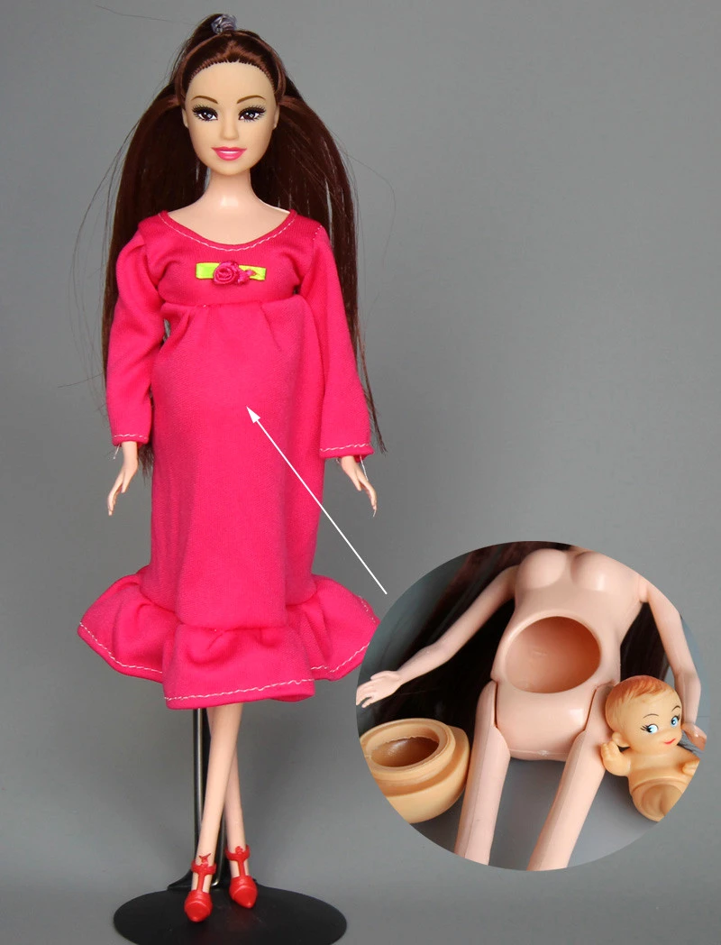 Enceinte Mere Poupee Avec Rouge Robe Maman Poupee Ont Un Bebe Dans Le Ventre Meilleur Ami Jouer Avec Filles Bebe Jouet Pour Poupee Barbie Aliexpress