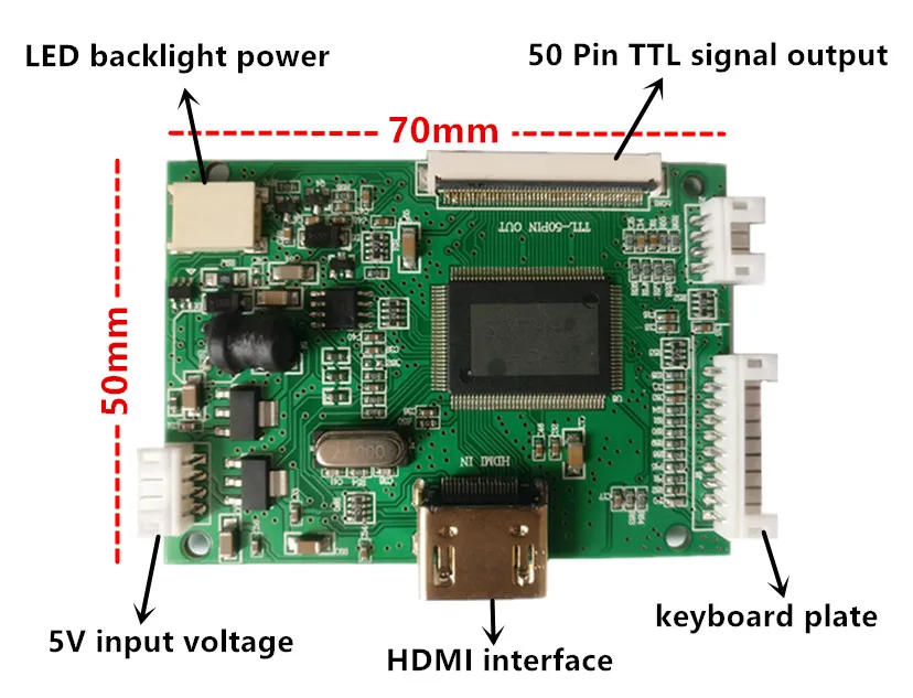 7inch 1024*600 HD LCD Display Screen High Resolution Monitor Driver Control Board HDMI For Android