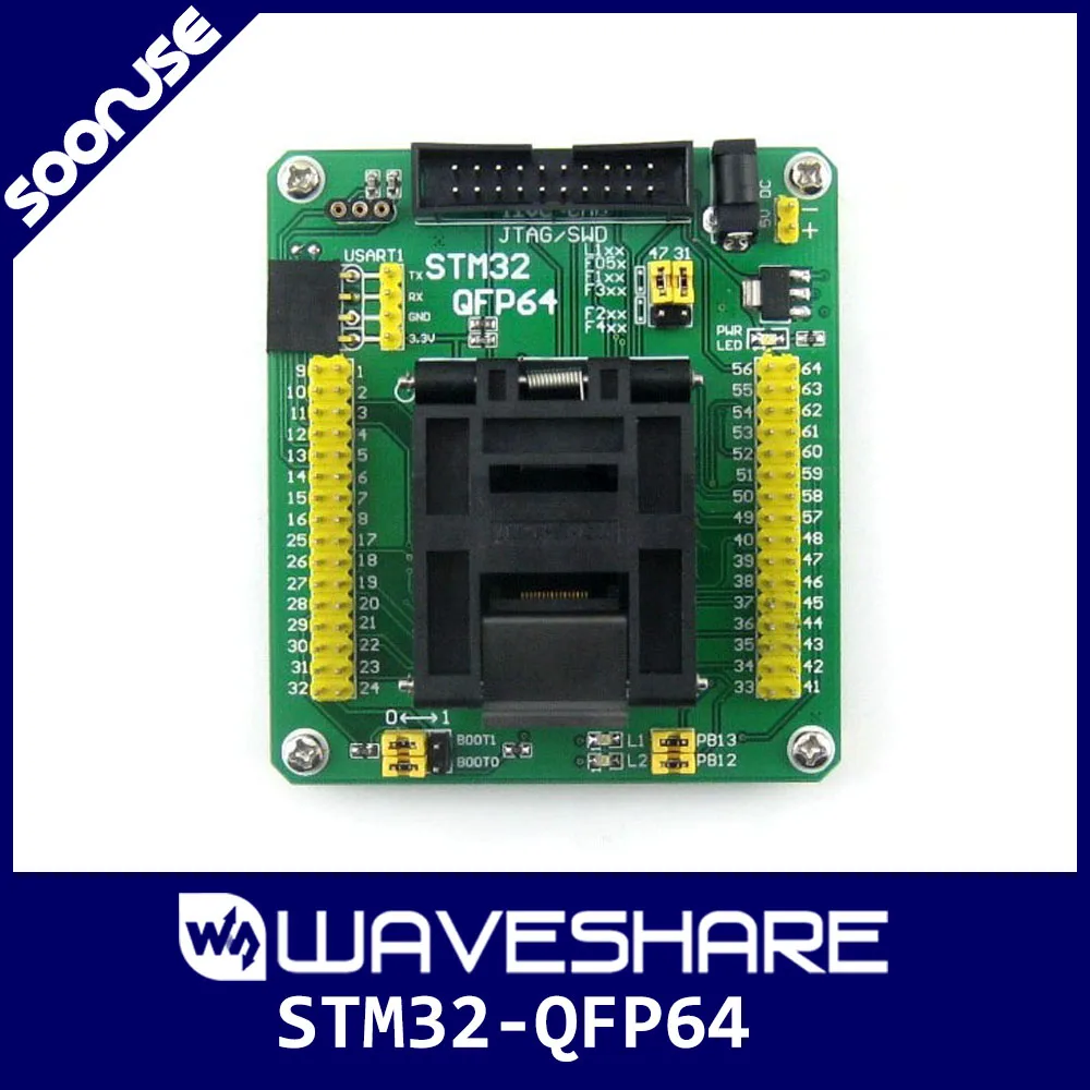 Программирующий адаптер QFP64 LQFP64 STM32F10xR STM32L1xxR STM32F2xxR STM32F4xxR Yamaichi IC 0 5 мм | Компьютеры и