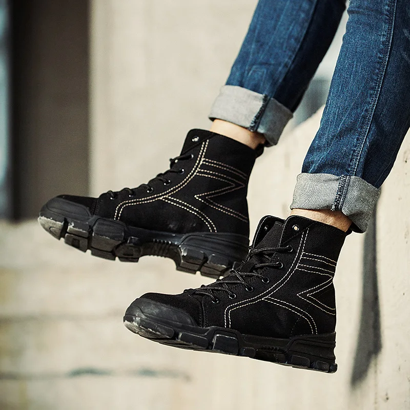 

High Quality Men Boots Anti-Skidding Leather Shoes Durable Outsole Men Popular Comfy Men Shoes Fashion Footwear Lace Up Shoes