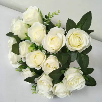 

1Pc High Quality Silk flower 18 Heads Artificial Small Roses Bouquet For Home Wedding Bridesmaid Decorative Simulation Flowers