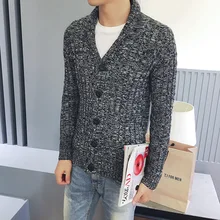 Осень Досуг жаккардовые молодежи вязаный свитер тонкий свитер утолщение свитер мужской