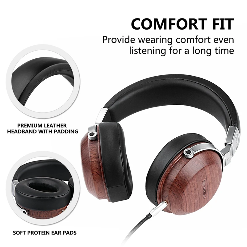 SIVGA SV003 деревянные Накладные наушники Hifi стерео шумоизоляция монитор