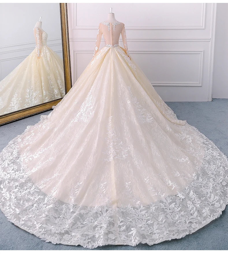 Robe De Mariage 2019 Scoop Neck Ball Gown Wedding Dresses