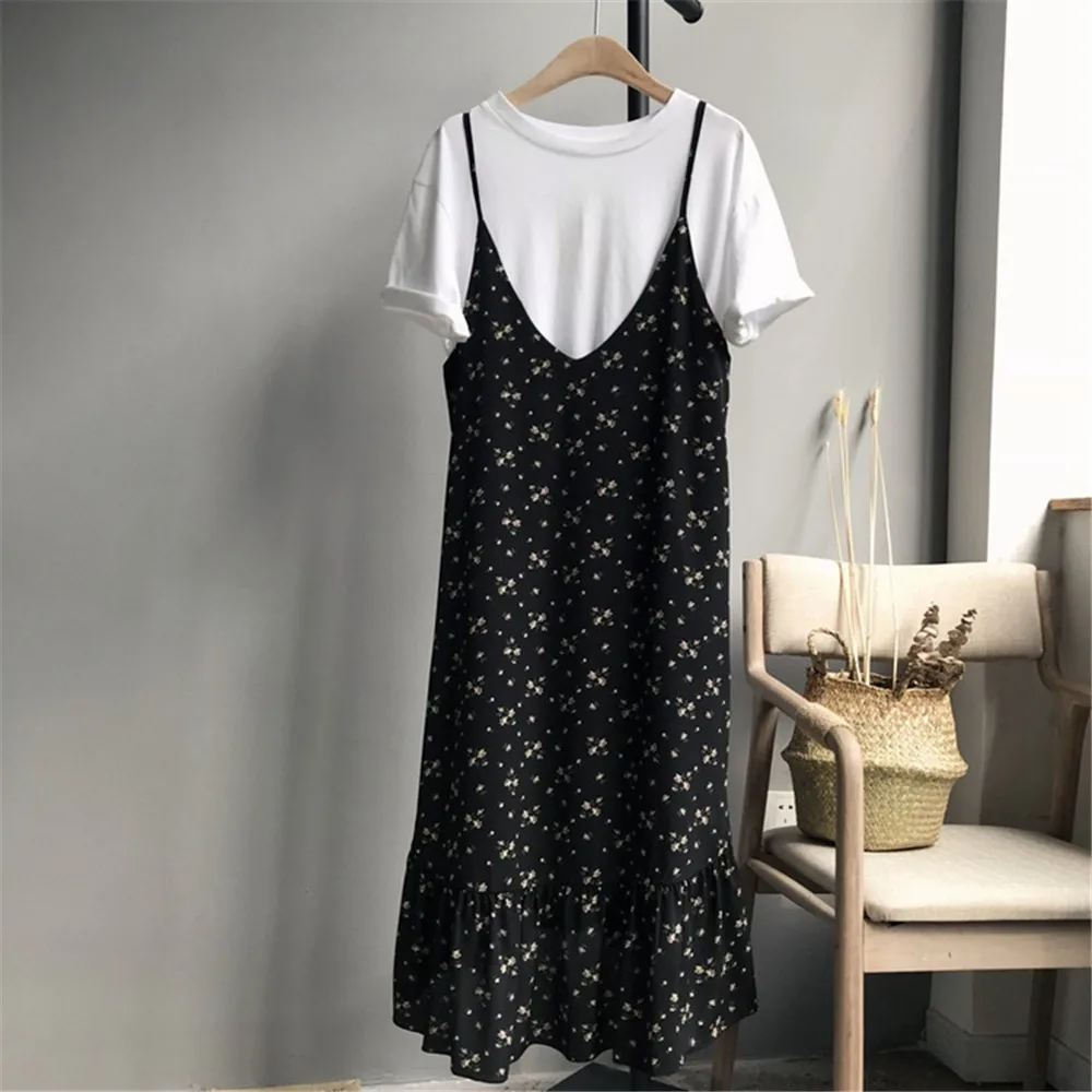 Sexy Beach V Neck Dress 2018 Summer Vacation Loose Dress Casual Vestidos Strapless Women Bow Dresses Boho Vintage Maxi Dress (13)