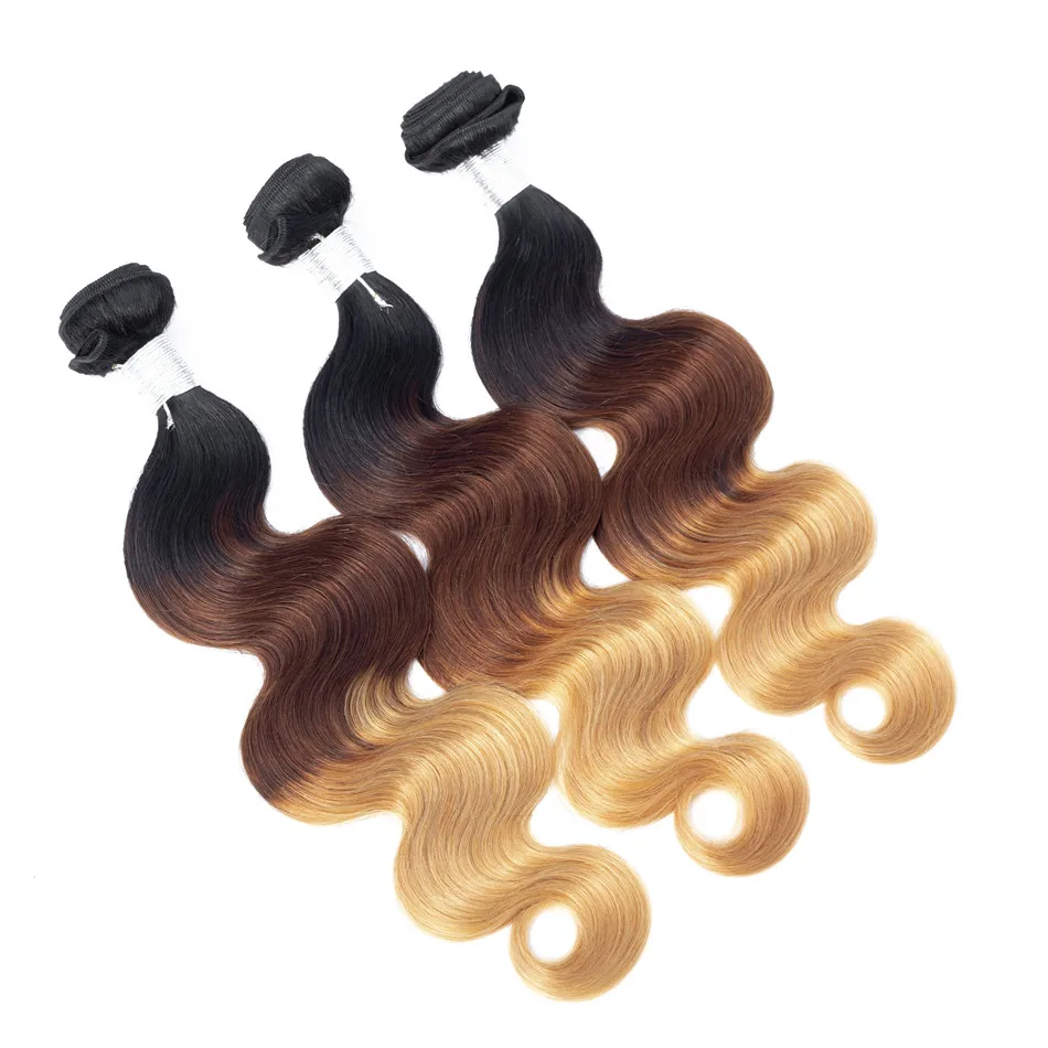 Ably Professional Colored Hair 1B/4/27# Three Tone Blonde Remy Human Hair Peruvian Body Wave Hair Ombre Bundles with Closure Ably Professional Colored Hair 1B/4/27# Three Tone Blonde Remy Human Hair Peruvian Body Wave Hair Ombre Bundles with Closure