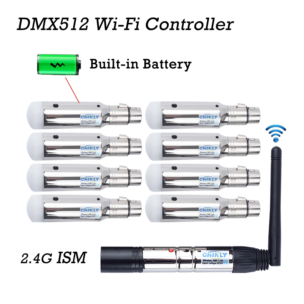 DMX512 контроллер беспроводной 2 4G передатчик + Встроенный аккумулятор Комплект