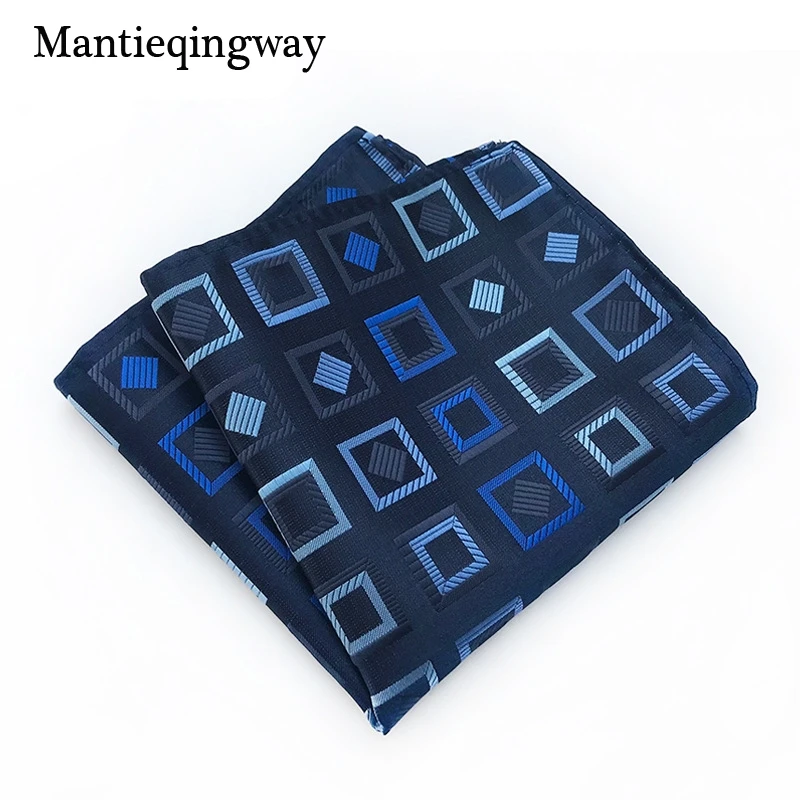 Mantieqingway полиэфир платок Карманный квадратный для мужчин полосатый плед