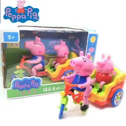 Peppa pig Классические игрушки хобби литые игрушечные машинки трициклы электрические игрушки Музыка мигающая игрушка для детей подарок на