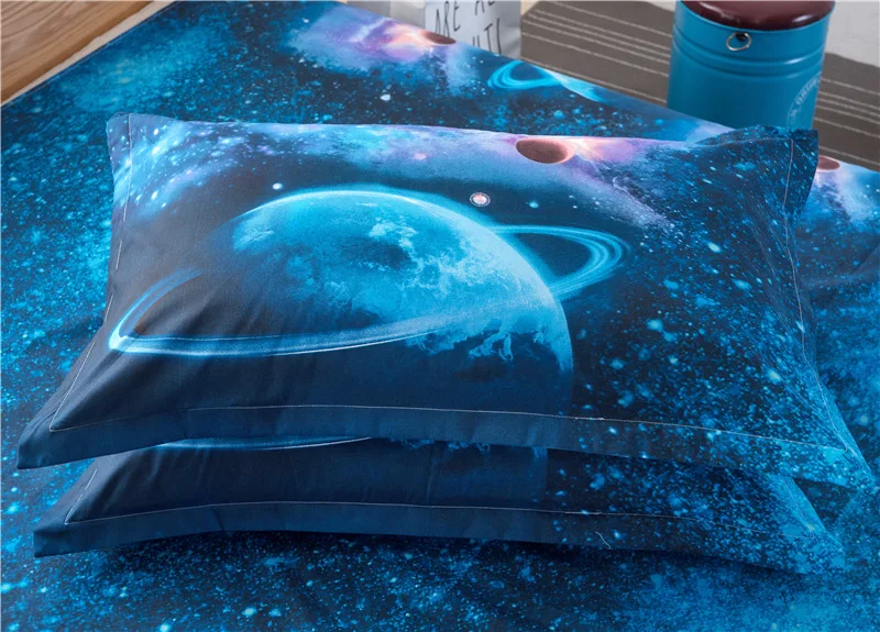 3d Galaxy набор пододеяльников для пуховых одеял, односпальные двойные/queen 2 шт./3 шт./4 шт., комплекты постельного белья, тематическое постельное белье с космическим пространством