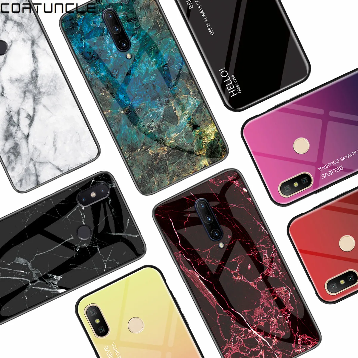 

Marble Tempered Glass Case For Coque OnePlus 7 Pro Case Gradient Protective Back Cover For OnePlus 6T 5T OnePlus 6 5 Phone Case