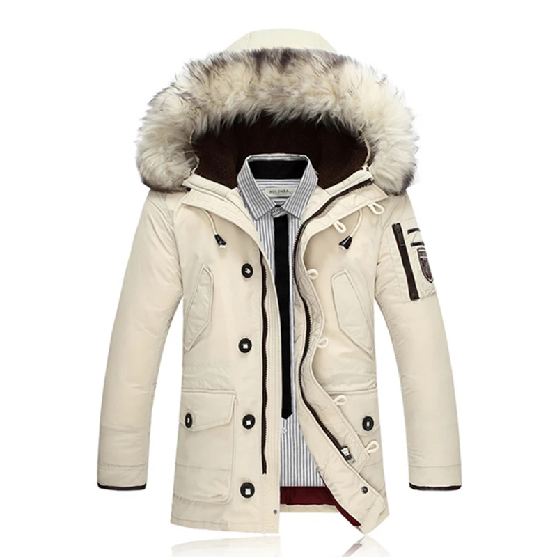 2017 Men White Duck Down Coat Winter Jackets Parka Mens Brand Clothing Rabbit Fur Parka Jackets Male Roupas Feminina Down Jacket
