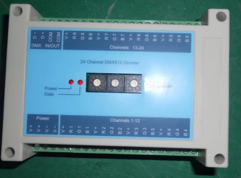 24 канала(8*3 канала) DMX диммер, с переключателем для Настройка адреса DMX вручную