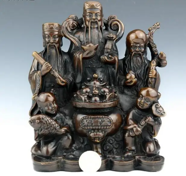 

SCY 1027+++Pure copper, three fairy, a treasure pot, ornament, longevity, and Samsung