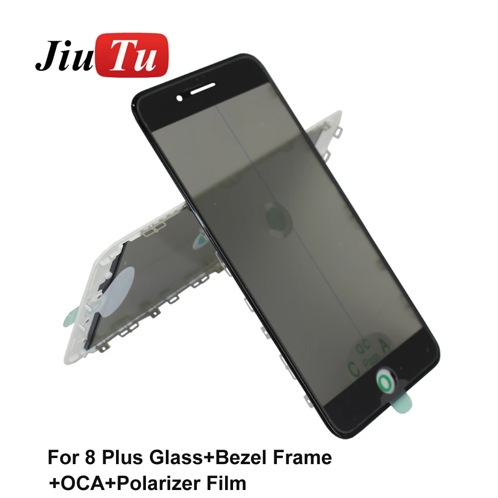 Cold Press OEM Outer Glass with Middle Frame Bezel+OCA+Polarizer For iPhone 8 8plus  Pre-Assembled Refurbishing Parts 10pcs (7)