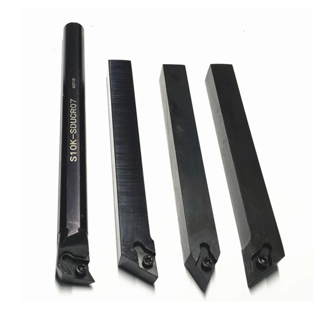 4pcs 10mm Shank Lathe Boring Bar Turning Tool Holder S10k-SDUCR07/SDJCR1010H07/SDJCL1010H07/SDNCN1010H07 with 4pcs L Wrenches