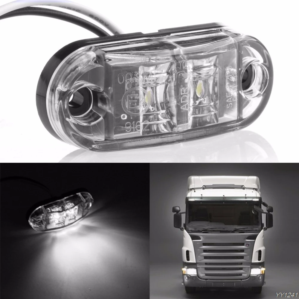 QILEJVS Лидер продаж 1 предмет белая 2LED распродажа боковой фонарь свет лампы автомобиль грузовик, прицеп, дом на колесах 10-32 в пост W212