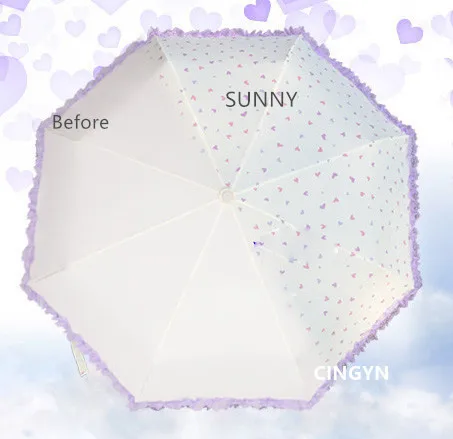 

Sunny bloom lace umbrella aluminum alloy light parasol protection sunshine color flower princess raining sunny pencil umbrella