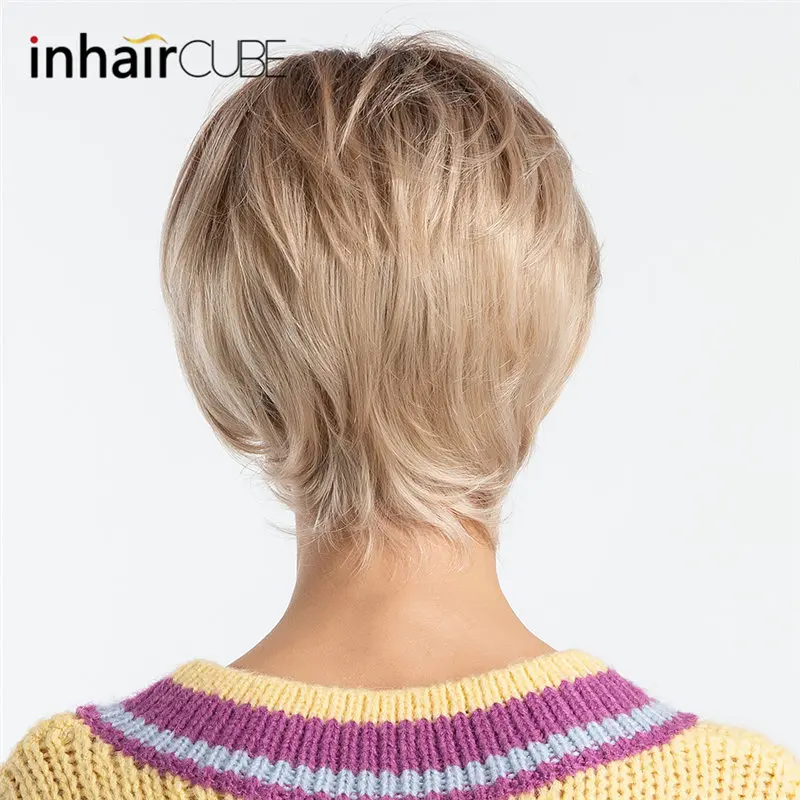 INHAIR CUBE для женщин 8 дюймов синтетические парики прямые волосы короткий парик