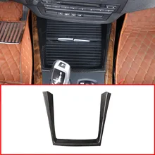 Углеродное волокно стиль ABS интерьер молдинги автомобиля центральная консоль рамка украшение подстаканник полоса отделка для BMW X5 E70 2008-2013