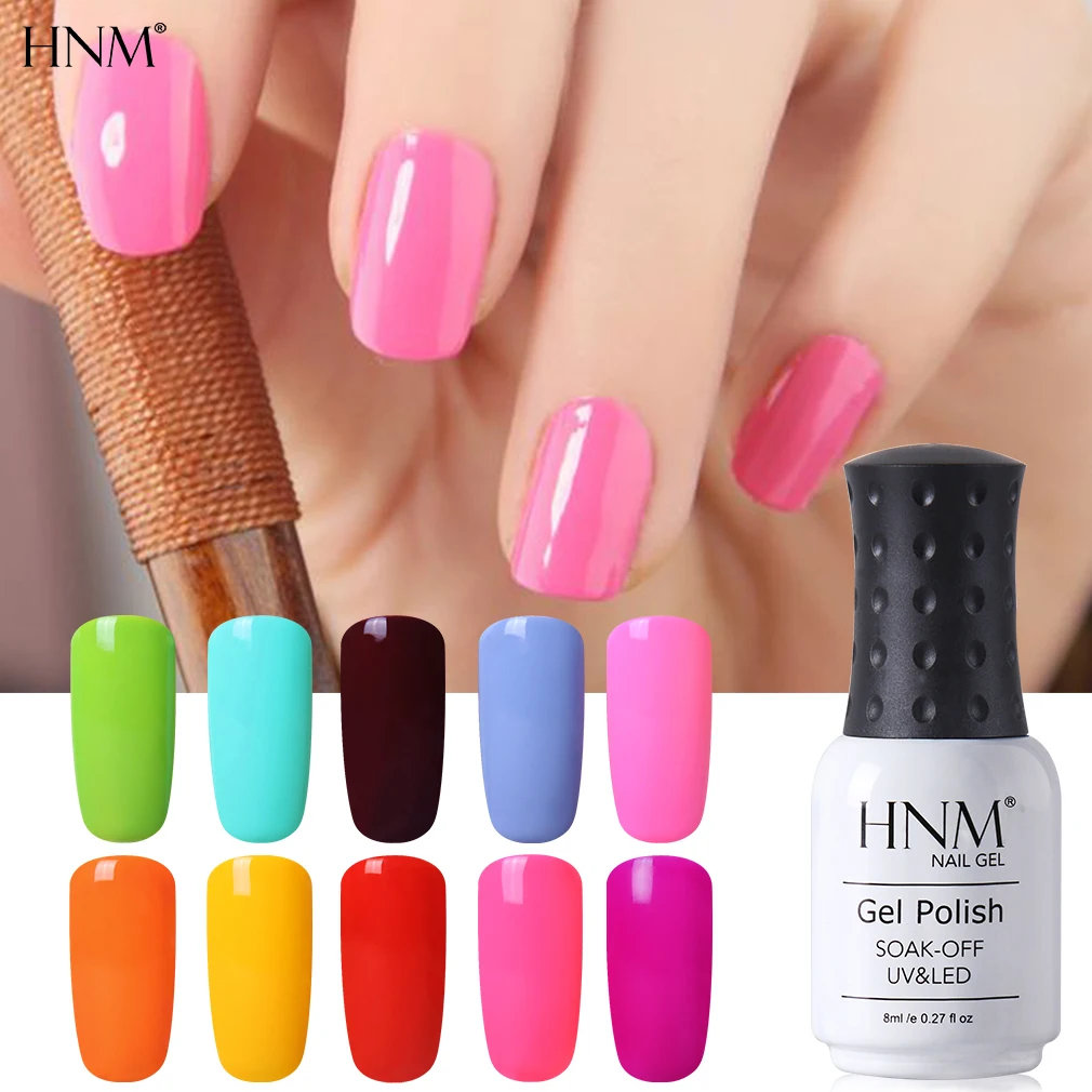 

HNM Marcaron Gel Varnish Semi Permanent Lucky Lacquer Gelpolish 8ML UV Gel Nail Polish Soak Off Candy Color Hybrid Varnish Nails