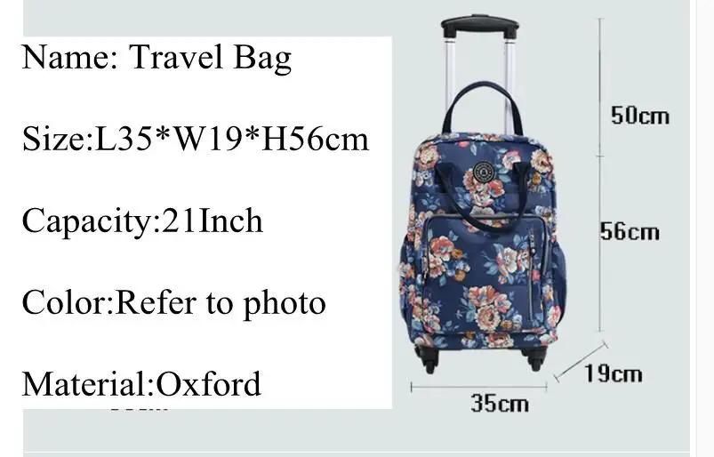 Travel Luggage Trolley Backpacks Bags On Wheels Women Business Travel Trolley Bags Oxford Rolling Wheeled Luggage Backpack Bag