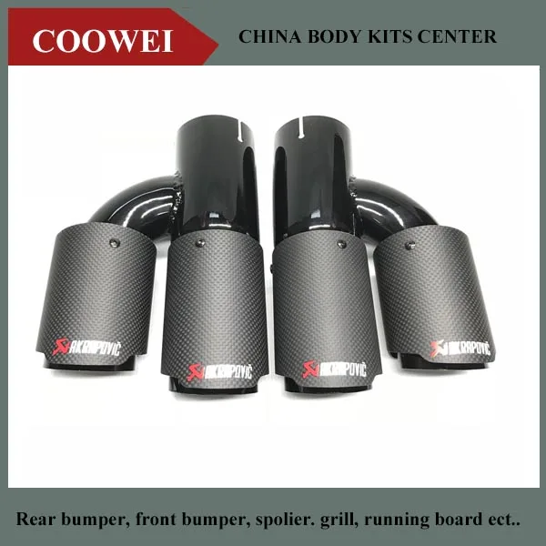 

1Pair(Left+Right) Outlet 89MM (3.5'') Universal Tip Akrapovic Exhaust Tip Carbon fiber tail pipe Black Paint tail quad tip